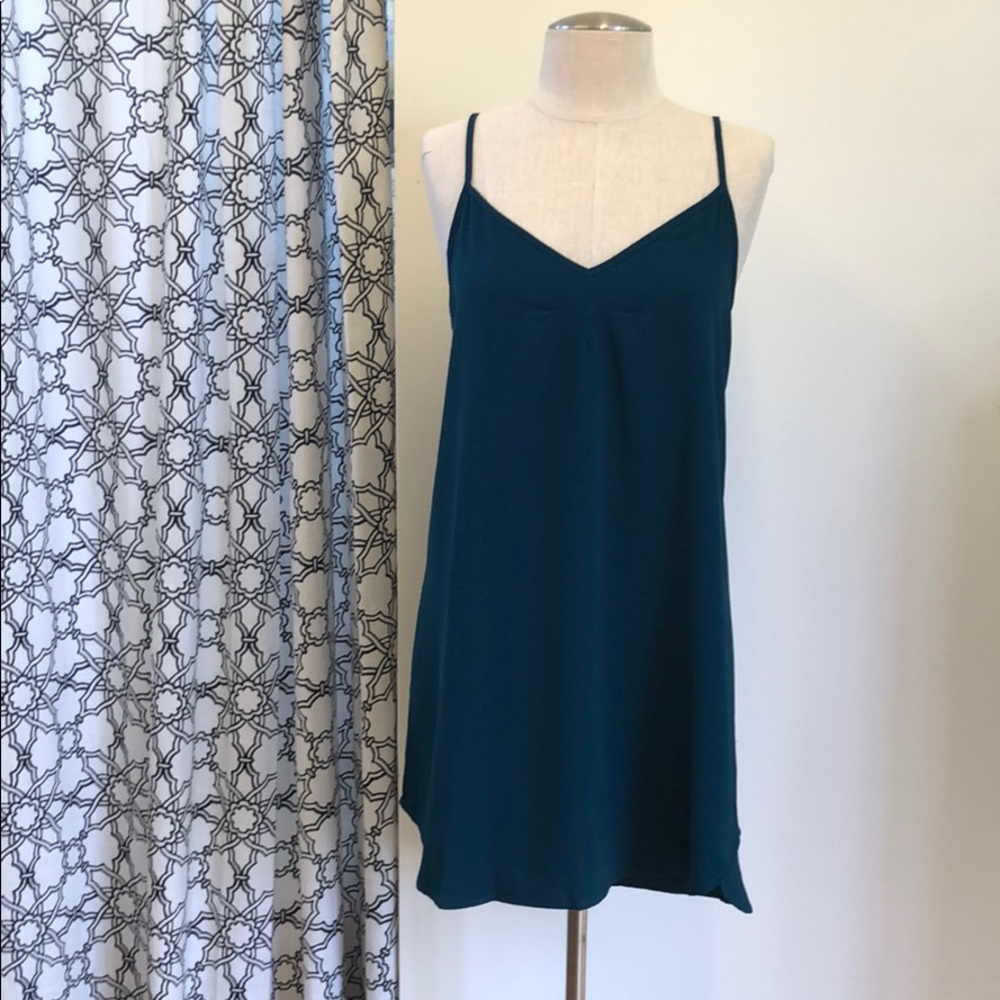 Teal Mini Slip Dress